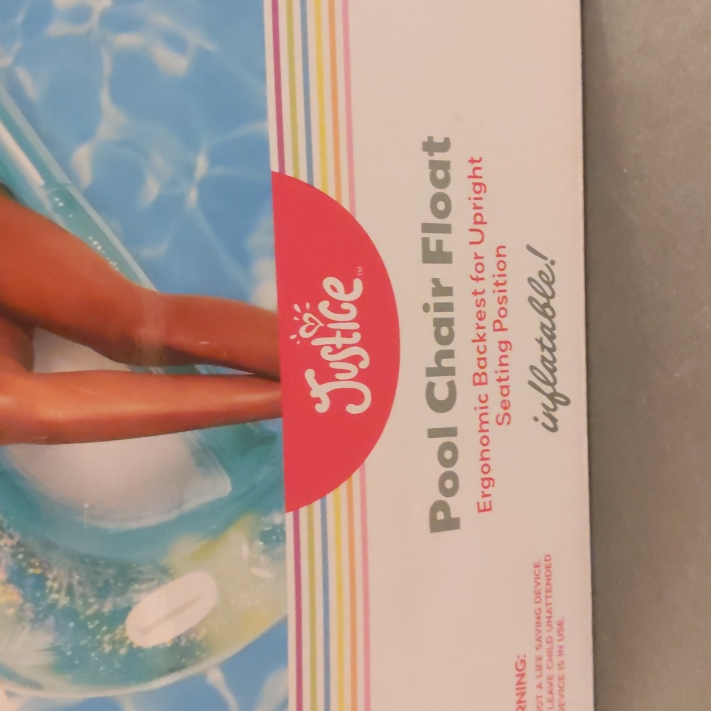 Justice Pool Chair Float Inflatable New In Box - Picture 3 of 5